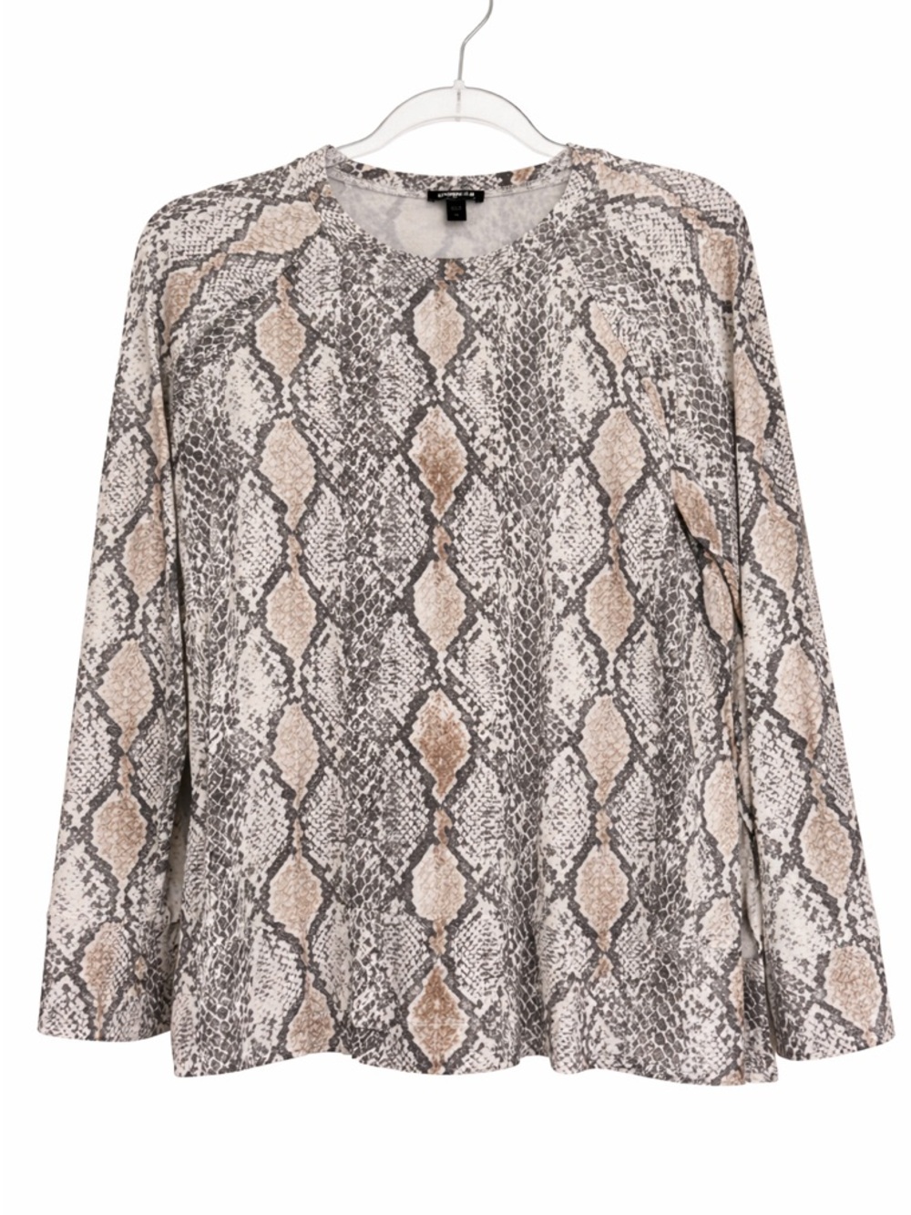 EXPRESS Snake Print Long-Sleeve Top - Neutral Tones